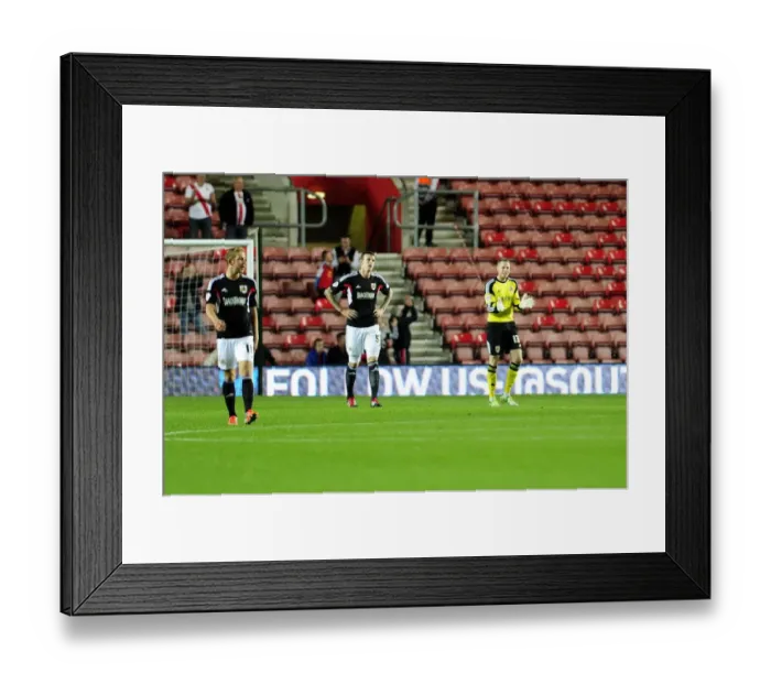 Framed Print : Bristol City's Elliott Parish Rallies Team After Falling Behind vs. Southampton