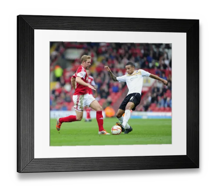 Framed Print : Intense Football Rivalry: Wagstaff vs Eastmond, Bristol City vs Colchester United