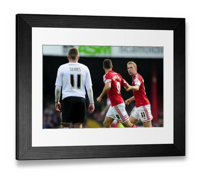 Framed Print : Bristol City's Sam Baldock Scores, Teammate Scott Wagstaff Celebrates in Sky Bet League One Match Against Colchester United Framed Print : Bristol City's Sam Baldock Scores, Teammate Scott Wagstaff Celebrates in Sky Bet League One Match Against Colchester United