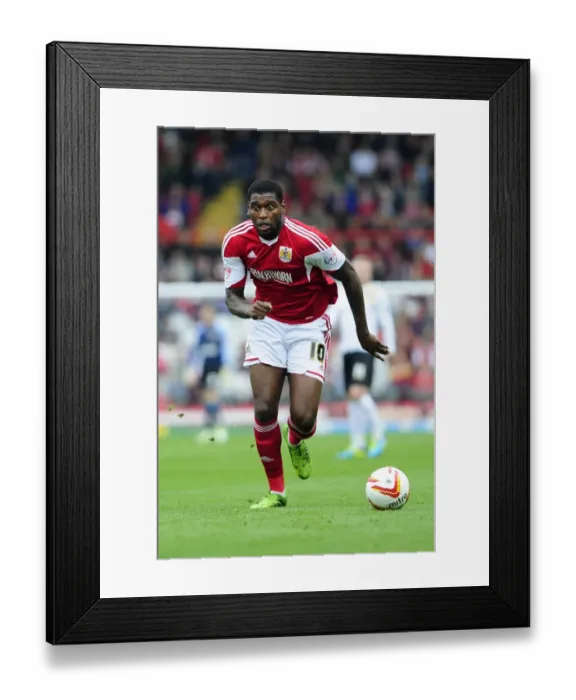 Framed Print : Bristol City's Jay Emmanuel-Thomas in Action against Colchester United, Sky Bet League One, Ashton Gate, September 2013