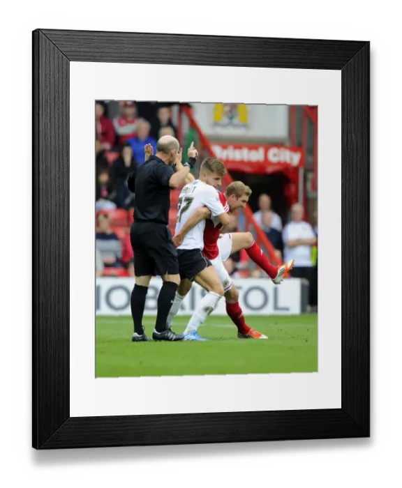 Framed Print : Bristol City vs Colchester United: Wagstaff Fouled by Garbutt, Sky Bet League One (September 2013) Framed Print : Bristol City vs Colchester United: Wagstaff Fouled by Garbutt, Sky Bet League One (September 2013)