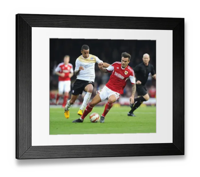 Framed Print : Maron Pack vs Craig Eastmond: Battle for Supremacy in Bristol City vs Colchester United Football Match, Sky Bet League One, September 2013 Framed Print : Maron Pack vs Craig Eastmond: Battle for Supremacy in Bristol City vs Colchester United Football Match, Sky Bet League One, September 2013