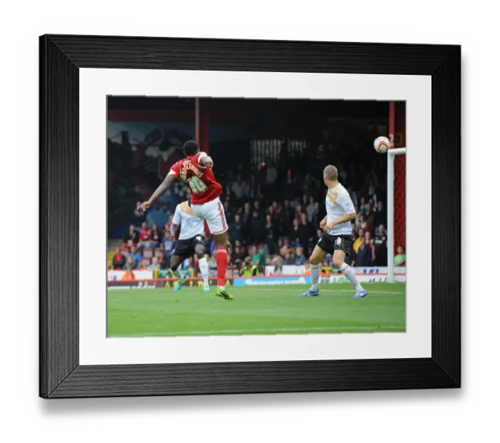 Framed Print : Bristol City's Jay Emmanuel-Thomas Scores a Missed Opportunity Against Colchester United, September 2013 Framed Print : Bristol City's Jay Emmanuel-Thomas Scores a Missed Opportunity Against Colchester United, September 2013