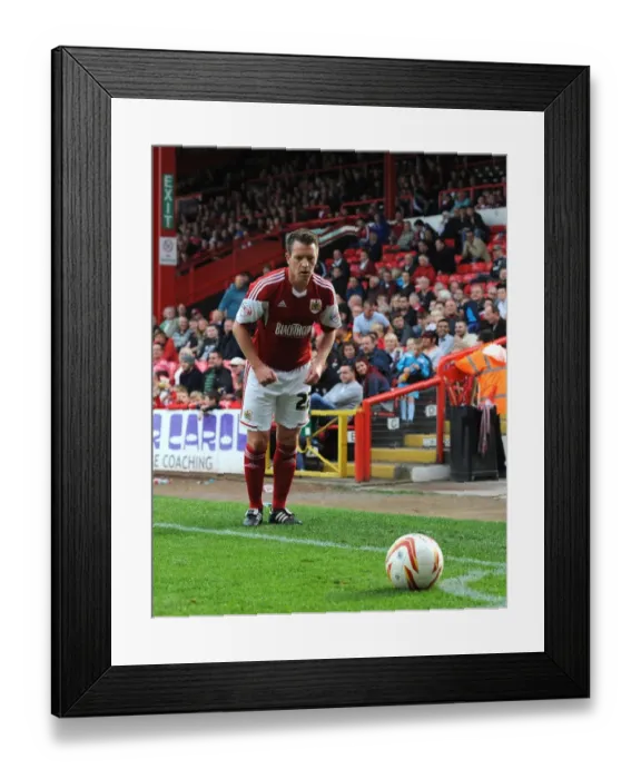 Framed Print : Nicky Shorey Readies Corner Kick for Bristol City in Sky Bet League One Clash Against Colchester United