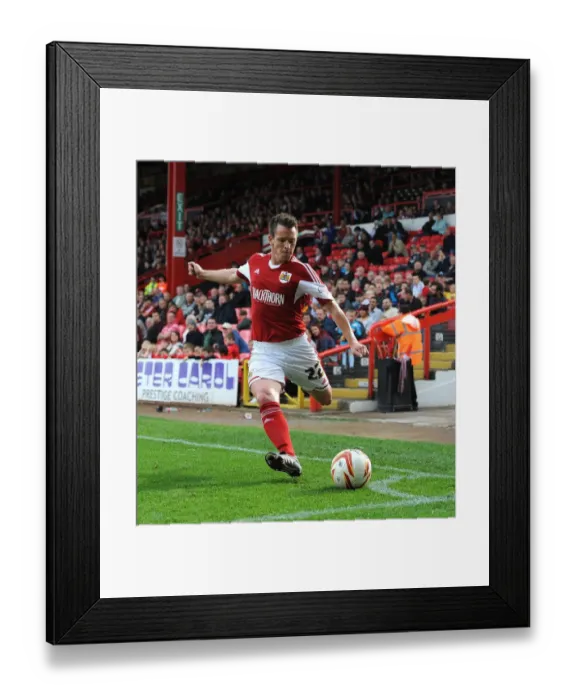 Framed Print : Nicky Shorey Readies Corner Kick for Bristol City against Colchester United, Sky Bet League One, 2013