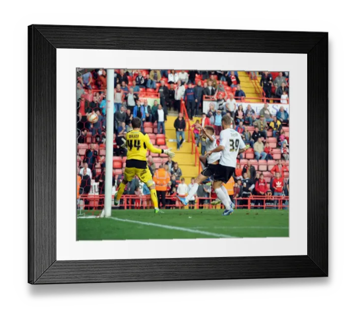 Framed Print : Bristol City's Sam Baldock Narrowly Misses Late Goal Against Colchester United