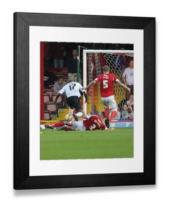 Framed Print : Last-Minute Savior: Derrick Williams Game-Saving Tackle for Bristol City vs Colchester United