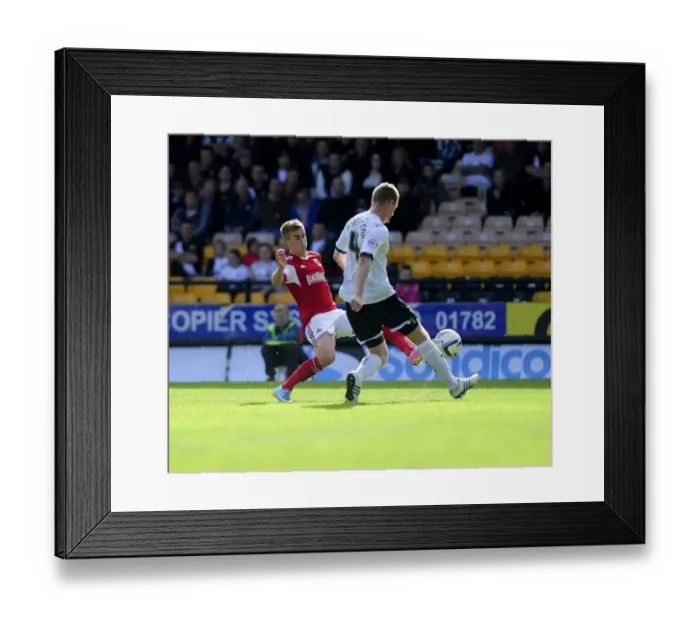 Framed Print : Bristol City vs Port Vale: Joe Bryan Closes In on Chris Robertson Framed Print : Bristol City vs Port Vale: Joe Bryan Closes In on Chris Robertson