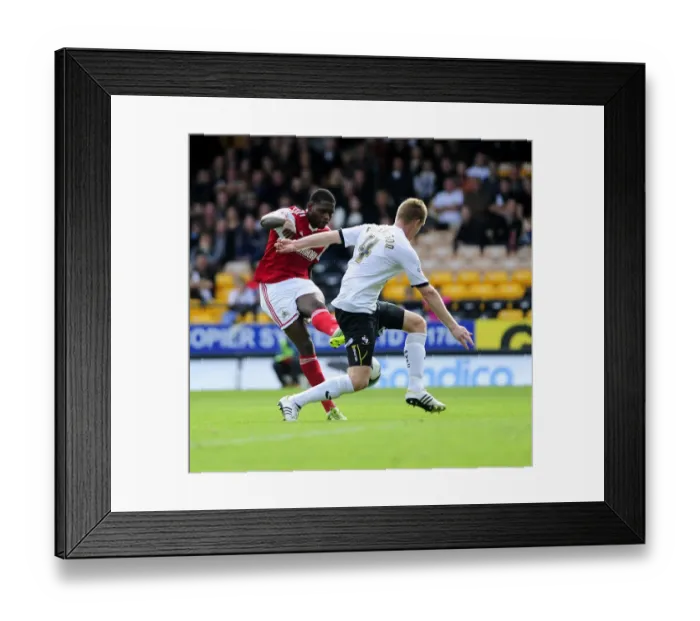Framed Print : Jay Emmanuel-Thomas's Determined Shot: Port Vale vs. Bristol City, Sky Bet League 1 Framed Print : Jay Emmanuel-Thomas's Determined Shot: Port Vale vs. Bristol City, Sky Bet League 1