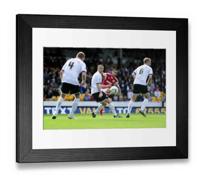 Framed Print : Bristol City's Sam Baldock Aims for Glory: Port Vale vs. Bristol City, Sky Bet League 1 (October 2013)