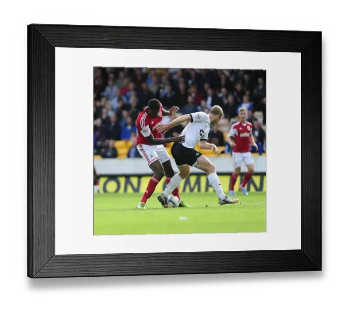 Framed Print : Jay Emmanuel-Thomas Tackled by Liam Chilvers in Port Vale vs. Bristol City Football Match, October 2013 Framed Print : Jay Emmanuel-Thomas Tackled by Liam Chilvers in Port Vale vs. Bristol City Football Match, October 2013
