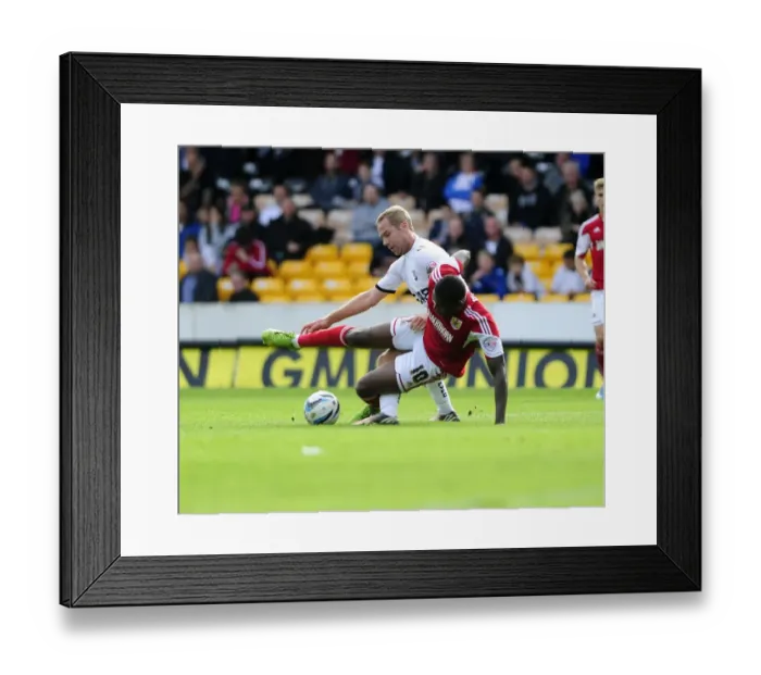 Framed Print : Jay Emmanuel-Thomas vs Liam Chilvers: Intense Battle for Ball Possession during Port Vale vs Bristol City (Sky Bet League 1) Framed Print : Jay Emmanuel-Thomas vs Liam Chilvers: Intense Battle for Ball Possession during Port Vale vs Bristol City (Sky Bet League 1)