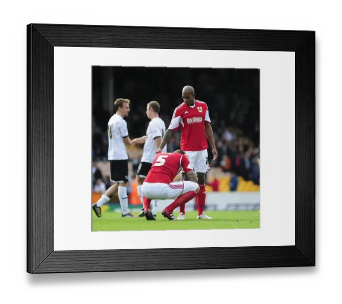 Framed Print : Last-Minute Heartbreak: Marvin Elliott and Aden Flint React to Port Vale's Equalizer vs. Bristol City (Football, 2013) Framed Print : Last-Minute Heartbreak: Marvin Elliott and Aden Flint React to Port Vale's Equalizer vs. Bristol City (Football, 2013)