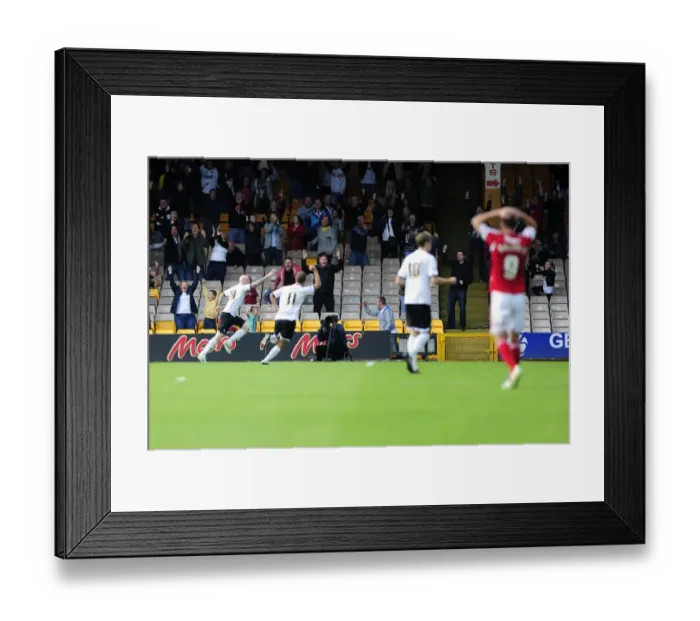 Framed Print : Lee Hughes's Goal Celebration: Port Vale Stuns Bristol City in Sky Bet League 1 Framed Print : Lee Hughes's Goal Celebration: Port Vale Stuns Bristol City in Sky Bet League 1