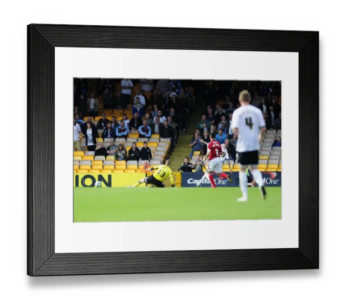 Framed Print : Lee Hughes Scores for Port Vale Against Bristol City, October 2013 Framed Print : Lee Hughes Scores for Port Vale Against Bristol City, October 2013