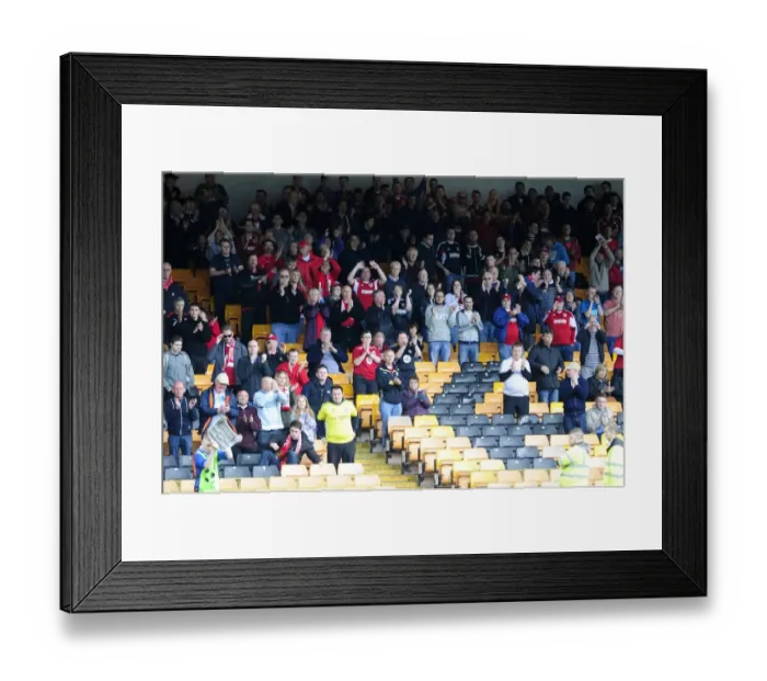 Framed Print : Bristol City Fans Cheering at Vale Park during Sky Bet League 1 Match, October 2013 Framed Print : Bristol City Fans Cheering at Vale Park during Sky Bet League 1 Match, October 2013
