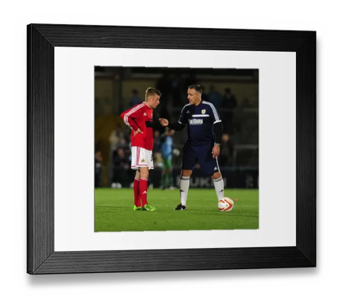 Framed Print : Bristol City's Joe Morrell and Coach John Pemberton at Wycombe Wanderers Match, 2013