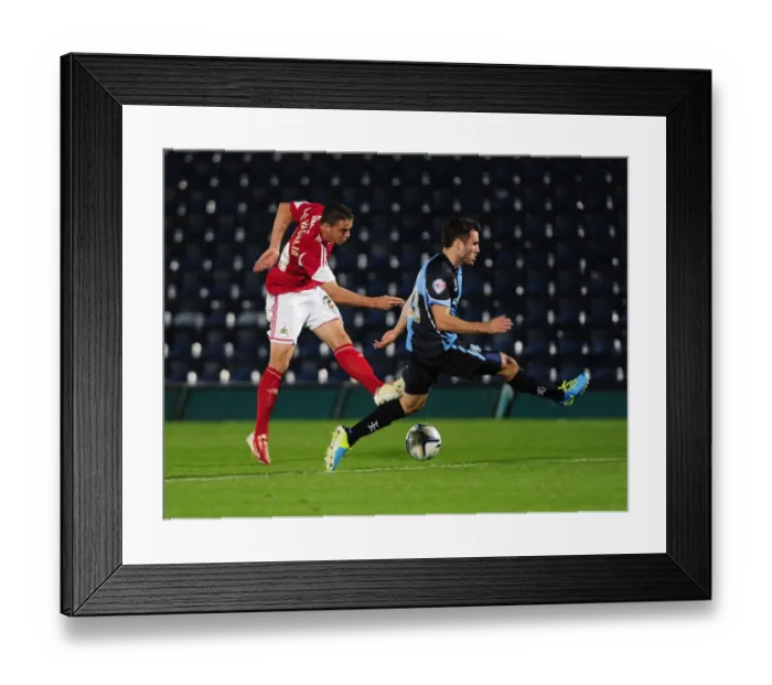 Framed Print : Football Rivalry: Bristol City vs Wycombe Wanderers in the Johnstone's Paint Trophy at Adams Park (October 8, 2013) Framed Print : Football Rivalry: Bristol City vs Wycombe Wanderers in the Johnstone's Paint Trophy at Adams Park (October 8, 2013)