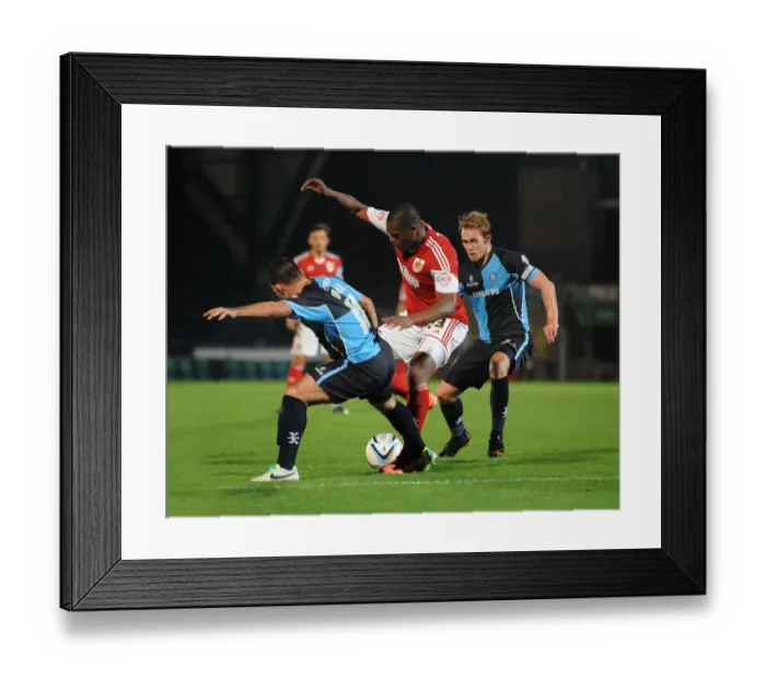 Framed Print : Bristol City vs Wycombe Wanderers in the Johnstone's Paint Trophy Clash at Adams Park (2013)
