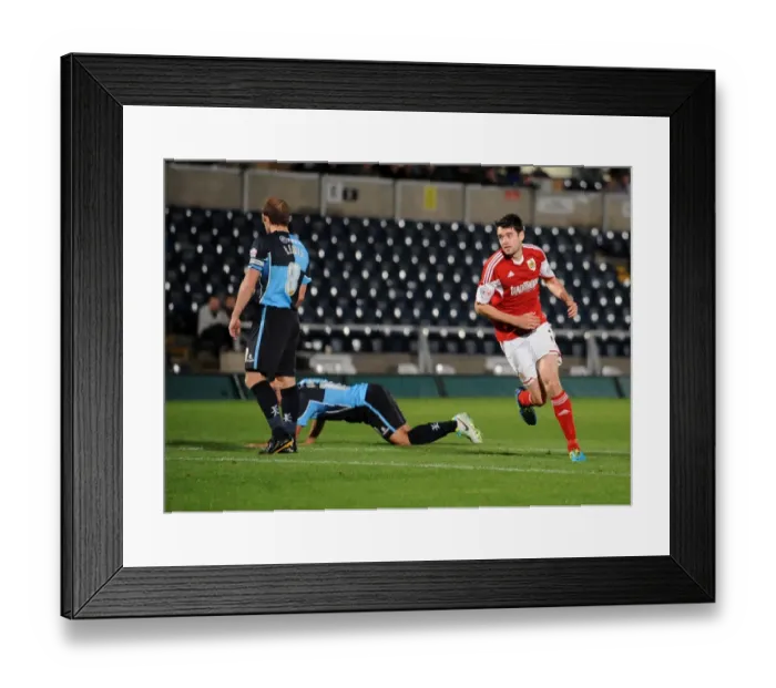 Framed Print : Bristol City vs Wycombe Wanderers in the Johnstone's Paint Trophy Clash at Adams Park (2013) Framed Print : Bristol City vs Wycombe Wanderers in the Johnstone's Paint Trophy Clash at Adams Park (2013)