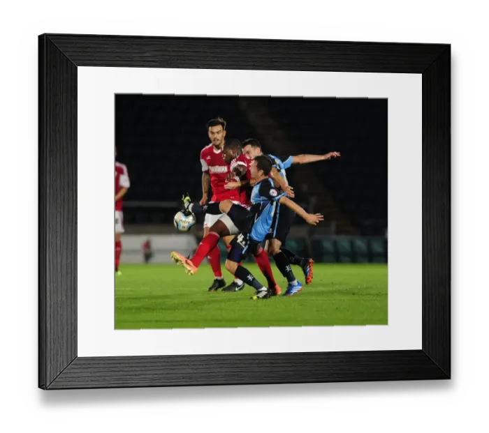 Framed Print : Intense Football Rivalry: Bristol City vs Wycombe Wanderers in the Johnstone's Paint Trophy Clash at Adams Park (October 8, 2013) Framed Print : Intense Football Rivalry: Bristol City vs Wycombe Wanderers in the Johnstone's Paint Trophy Clash at Adams Park (October 8, 2013)