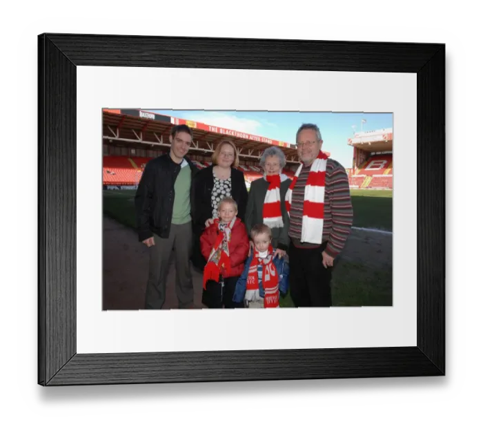 Framed Print : Four Generations of Bristol City FC Fans: A Family Tradition at Ashton Gate