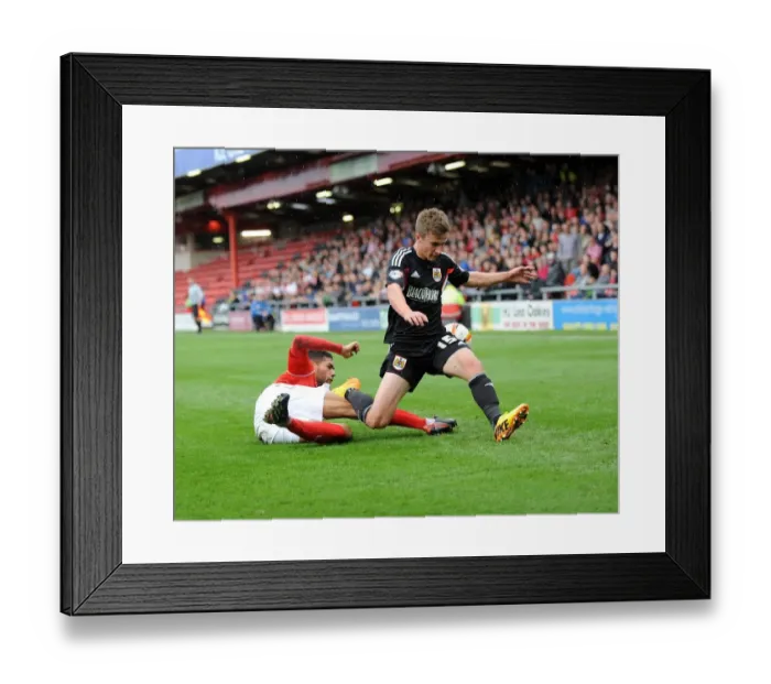 Framed Print : Bristol City's Joe Bryan Tackled by Crewe's Kevin Mellor during Sky Bet League One Match