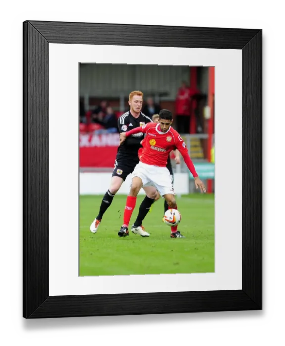 Framed Print : Ryan Taylor Stands Firm Against Kevin Mellor's Pressure in Bristol City vs Crewe Alexandria Football Match Framed Print : Ryan Taylor Stands Firm Against Kevin Mellor's Pressure in Bristol City vs Crewe Alexandria Football Match