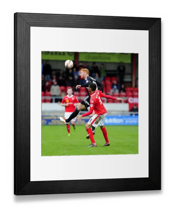 Framed Print : Bristol City's Ryan Taylor Scores at Crewe: Football Action from the Sky Bet League One Match, October 2013