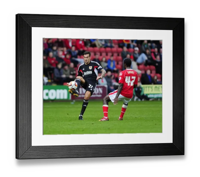 Framed Print : Marlon Pack Passes the Ball in Crewe V Bristol City Football Match, 2013 Framed Print : Marlon Pack Passes the Ball in Crewe V Bristol City Football Match, 2013