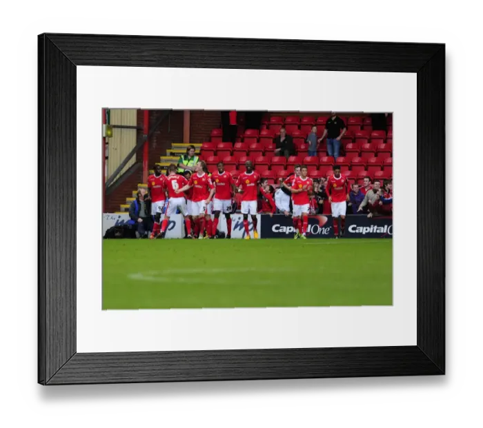 Framed Print : Crewe's Goal Celebration: Crewe V Bristol City, Sky Bet League One, 2013