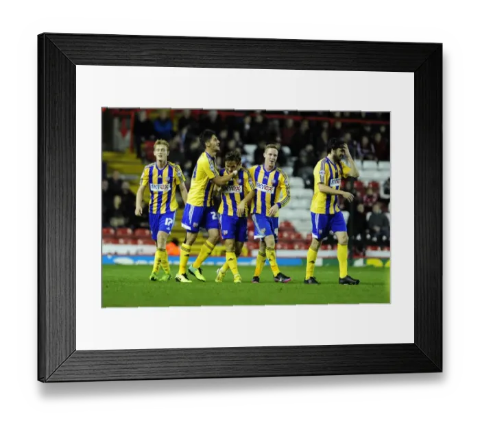 Framed Print : Brentford's Sam Saunders and Team Mates Celebrate Goal Against Bristol City, Sky Bet League One, 2013 Framed Print : Brentford's Sam Saunders and Team Mates Celebrate Goal Against Bristol City, Sky Bet League One, 2013