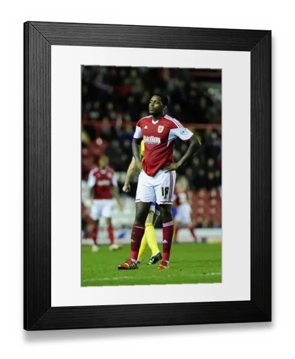 Framed Print : Bristol City's Jay Emmanuel-Thomas Disappointed After Loss to Brentford