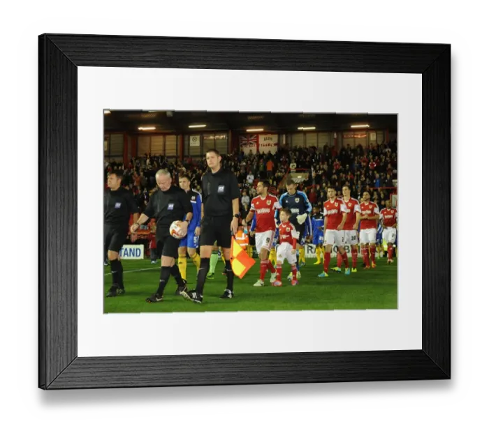 Framed Print : Bristol City vs Brentford: Teams Take the Field at Ashton Gate, Sky Bet League One Framed Print : Bristol City vs Brentford: Teams Take the Field at Ashton Gate, Sky Bet League One