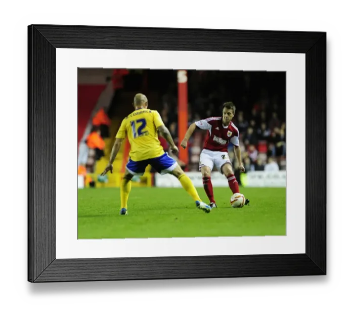 Framed Print : Nicky Shorey in Action: Bristol City vs. Brentford, Sky Bet League One, October 2013 Framed Print : Nicky Shorey in Action: Bristol City vs. Brentford, Sky Bet League One, October 2013