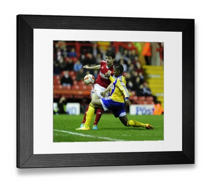 Framed Print : Bristol City vs Brentford: Tense Moment as Moloney and Harris Clash Framed Print : Bristol City vs Brentford: Tense Moment as Moloney and Harris Clash
