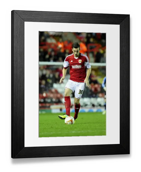 Framed Print : Bristol City's Lewis Dunk in Action Against Brentford, Sky Bet League One, 2013