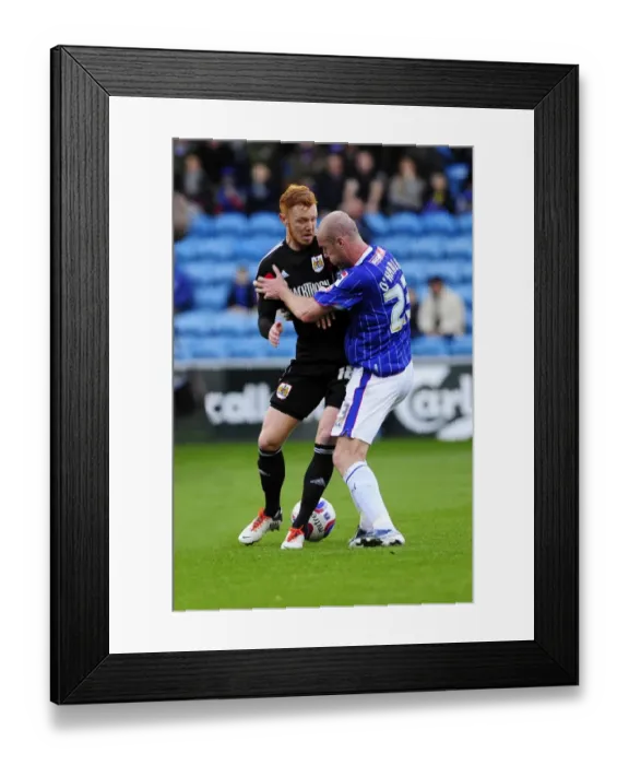 Framed Print : Ryan Taylor vs. Sean O'Hanlon: Intense Clash in Carlisle United vs. Bristol City Football Match, October 2013 Framed Print : Ryan Taylor vs. Sean O'Hanlon: Intense Clash in Carlisle United vs. Bristol City Football Match, October 2013