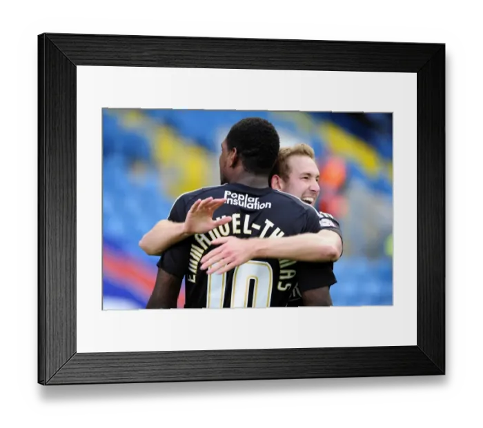 Framed Print : Bristol City's Jay Emmanuel-Thomas and Scott Wagstaff Celebrate Goals Against Carlisle United, October 2013