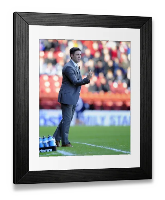 Framed Print : Emotional Return: Lee Johnson Faces His Former Team - Bristol City vs Oldham Athletic, 2013