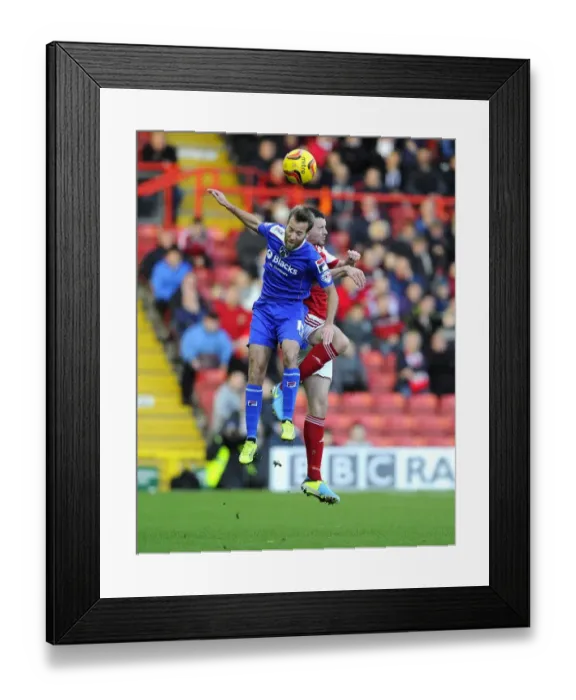 Framed Print : Battling for Supremacy: Moloney vs. Dayton in the Sky Bet League One Clash between Bristol City and Oldham Athletic Framed Print : Battling for Supremacy: Moloney vs. Dayton in the Sky Bet League One Clash between Bristol City and Oldham Athletic