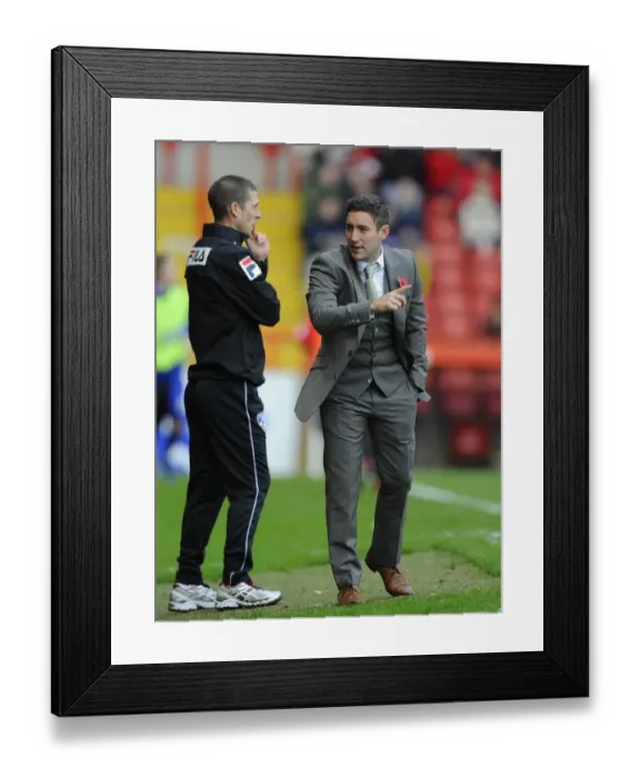 Framed Print : Lee Johnson's Emotional Return: A Former Manager's Reunion at Ashton Gate (Bristol City vs Oldham Athletic, 2013)