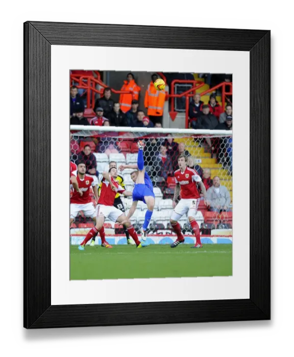 Framed Print : Thrilling Moment: Rooney's Near-Perfect Overhead Kick - Bristol City vs. Oldham Athletic Framed Print : Thrilling Moment: Rooney's Near-Perfect Overhead Kick - Bristol City vs. Oldham Athletic