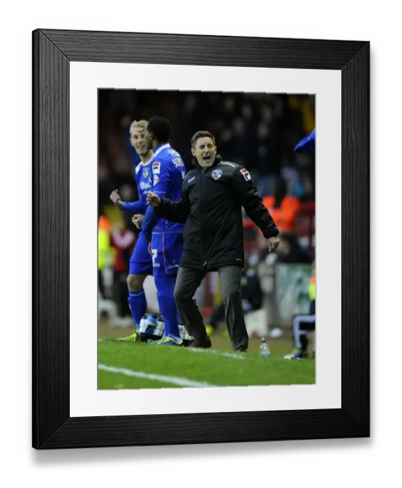 Framed Print : Lee Johnson's Celebration: Oldham Athletic Stuns Bristol City with a Goal in Sky Bet League One (02 / 11 / 2013) Framed Print : Lee Johnson's Celebration: Oldham Athletic Stuns Bristol City with a Goal in Sky Bet League One (02 / 11 / 2013)