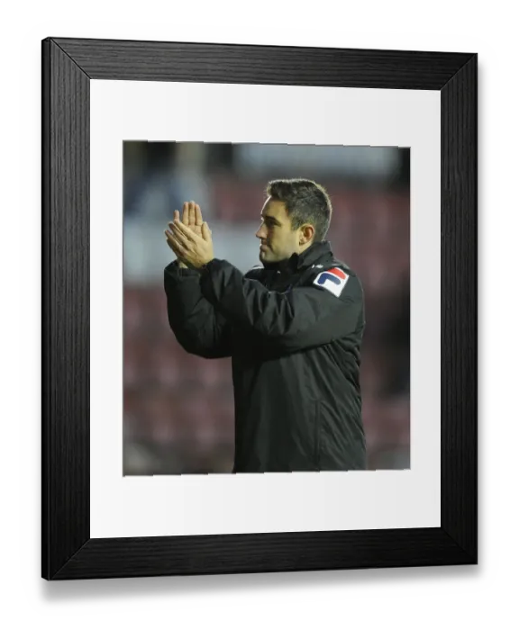 Framed Print : Lee Johnson Leads Oldham Athletic Against Bristol City in Sky Bet League One