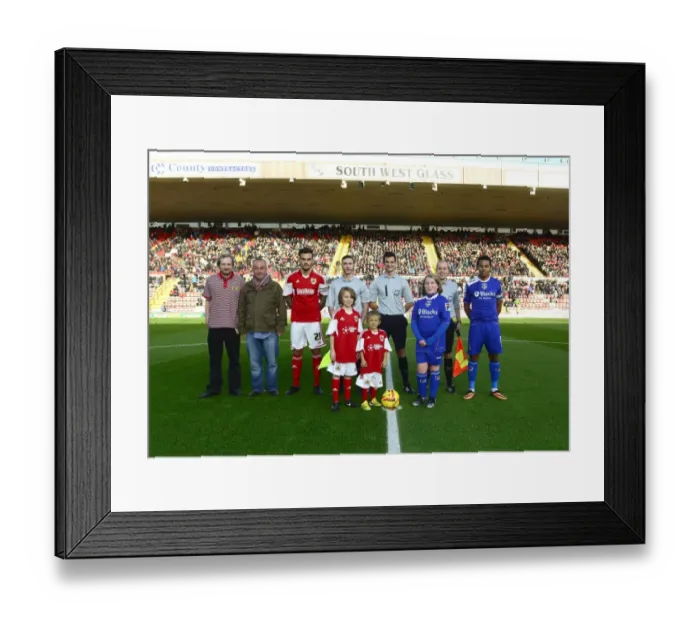 Framed Print : Bristol City vs Oldham Athletic: Thrilling Clash in Sky Bet League One Football, November 2013 - Mascots Face-Off Framed Print : Bristol City vs Oldham Athletic: Thrilling Clash in Sky Bet League One Football, November 2013 - Mascots Face-Off
