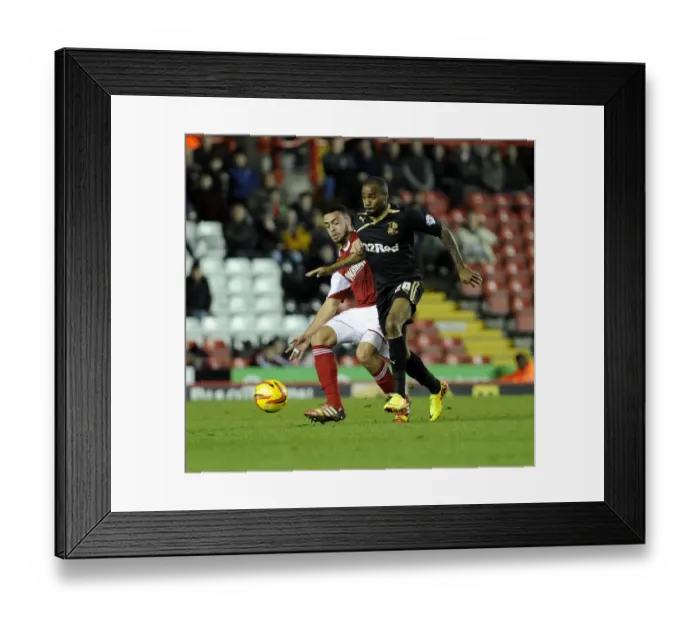 Framed Print : Bristol City vs Crawley Town: Derrick Williams Tackles Emile Sinclair in Sky Bet League One Clash Framed Print : Bristol City vs Crawley Town: Derrick Williams Tackles Emile Sinclair in Sky Bet League One Clash