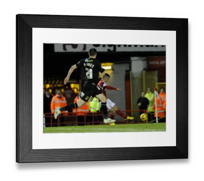 Framed Print : Bristol City's Joe Bryan Scores the Winning Goal Against Crawley Town, Sky Bet League One, 2013