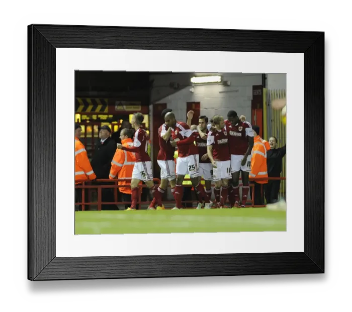 Framed Print : Bristol City Celebrates Joe Bryan's Goal Against Crawley Town, Sky Bet League One, Ashton Gate Framed Print : Bristol City Celebrates Joe Bryan's Goal Against Crawley Town, Sky Bet League One, Ashton Gate