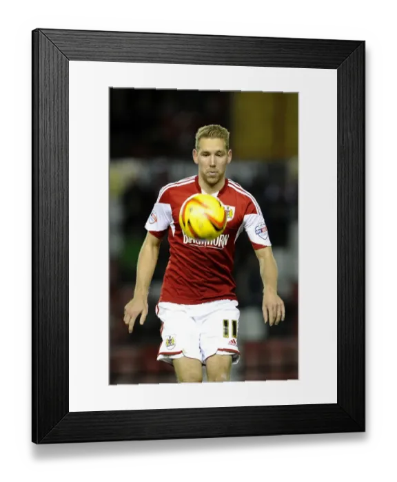 Framed Print : Bristol City vs Crawley Town: Scott Wagstaff in Action at Ashton Gate, November 2013